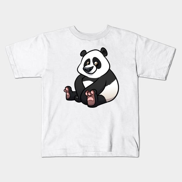 Giant Panda Kids T-Shirt by binarygod